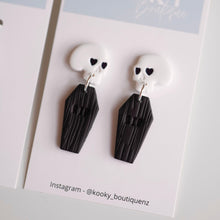 Load image into Gallery viewer, Coffin & Skull Earrings