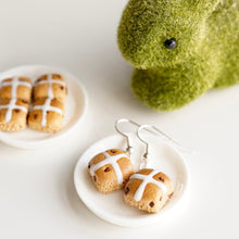 Load image into Gallery viewer, Chocolate Hot Cross Bun Earrings