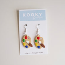 Load image into Gallery viewer, Paint Brush & Palette Earrings