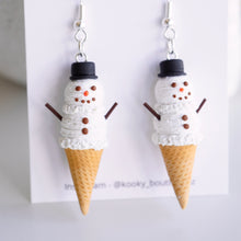 Load image into Gallery viewer, Snowman Ice Cream Earrings