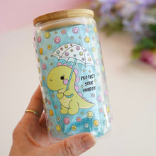 Load image into Gallery viewer, Glass Cup - Dino, Protect Your Energy