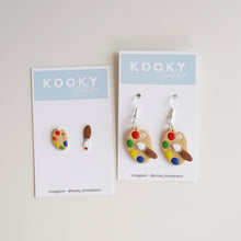 Load image into Gallery viewer, Paint Brush & Palette Earrings