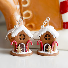 Load image into Gallery viewer, 3D Gingerbread House Earrings