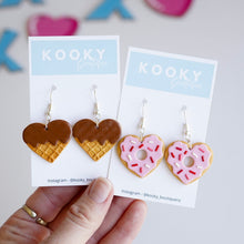 Load image into Gallery viewer, Heart Waffle Earrings