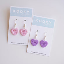 Load image into Gallery viewer, Conversation Heart Earrings - Single Hanging