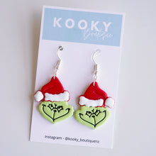 Load image into Gallery viewer, Grinch Earrings