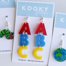 Load image into Gallery viewer, ABC Acrylic Earrings