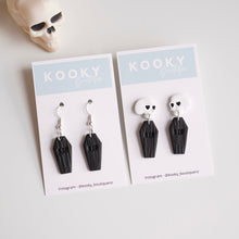 Load image into Gallery viewer, Coffin & Skull Earrings