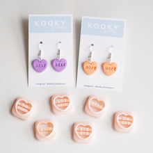 Load image into Gallery viewer, Conversation Heart Earrings - Single Hanging