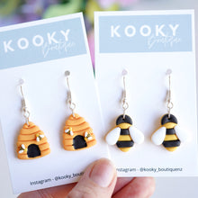 Load image into Gallery viewer, Bees and Beehive Earrings
