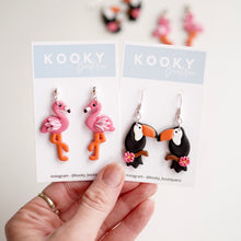 Load image into Gallery viewer, Flamingo & Toucan Earrings