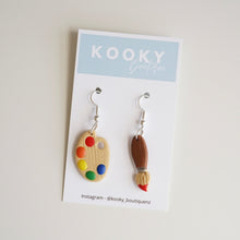Load image into Gallery viewer, Paint Brush & Palette Earrings