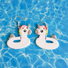 Load image into Gallery viewer, Unicorn Pool Floatie Earrings