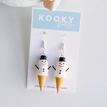 Load image into Gallery viewer, Snowman Ice Cream Earrings
