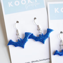 Load image into Gallery viewer, Glitter Bat Earrings - Choose your colour