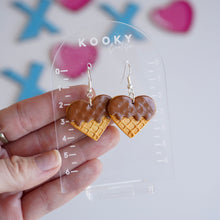 Load image into Gallery viewer, Heart Waffle Earrings