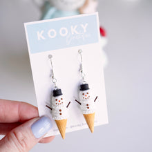 Load image into Gallery viewer, Snowman Ice Cream Earrings