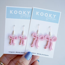Load image into Gallery viewer, Pink Bow Acrylic Earrings