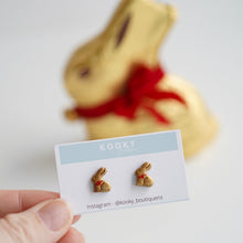Load image into Gallery viewer, Gold Chocolate Bunny Earrings