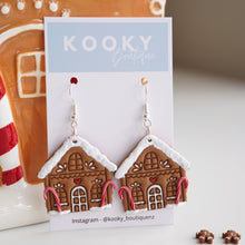 Load image into Gallery viewer, 2D Gingerbread House Earrings