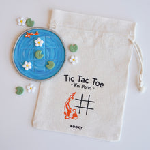 Load image into Gallery viewer, Tic Tac Toe Board Game - Wood Log, Lily Pad & Koi Pond