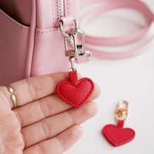 Load image into Gallery viewer, Clay Leather Heart Bag Charm