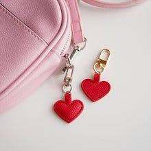 Load image into Gallery viewer, Clay Leather Heart Bag Charm