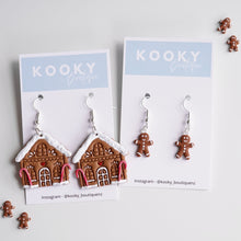Load image into Gallery viewer, 2D Gingerbread House Earrings