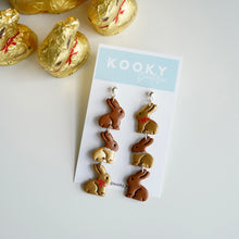 Load image into Gallery viewer, Gold Chocolate Bunny Earrings