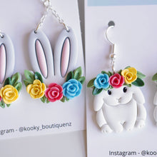 Load image into Gallery viewer, Flower Bunny Earrings