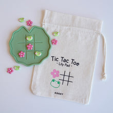 Load image into Gallery viewer, Tic Tac Toe Board Game - Wood Log, Lily Pad & Koi Pond