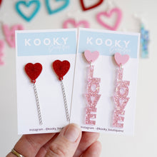 Load image into Gallery viewer, Acrylic Valentines Earrings