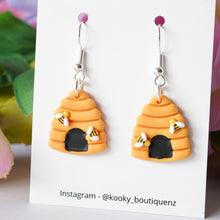 Load image into Gallery viewer, Bees and Beehive Earrings