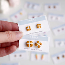 Load image into Gallery viewer, Chocolate Hot Cross Bun Earrings