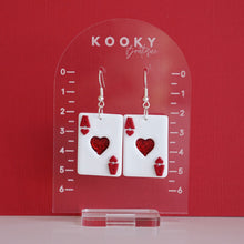 Load image into Gallery viewer, Ace Of Hearts Card Earrings