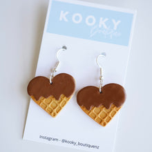 Load image into Gallery viewer, Heart Waffle Earrings
