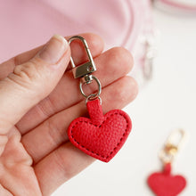 Load image into Gallery viewer, Clay Leather Heart Bag Charm
