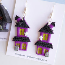 Load image into Gallery viewer, 2D Haunted House Earrings