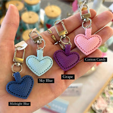 Load image into Gallery viewer, Clay Leather Heart Bag Charm