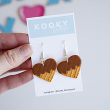 Load image into Gallery viewer, Heart Waffle Earrings