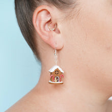 Load image into Gallery viewer, 3D Gingerbread House Earrings
