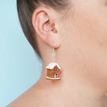 Load image into Gallery viewer, 3D Gingerbread House Earrings