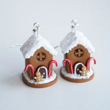 Load image into Gallery viewer, 3D Gingerbread House Earrings