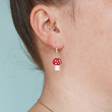 Load image into Gallery viewer, Red Mushroom 2D Earrings