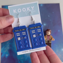 Load and play video in Gallery viewer, Tardis Earrings