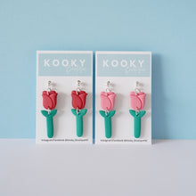 Load image into Gallery viewer, Single Rose Earrings