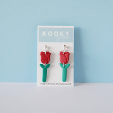 Load image into Gallery viewer, Single Rose Earrings
