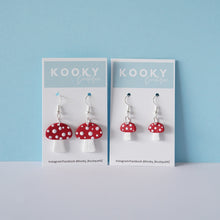 Load image into Gallery viewer, Red Mushroom 2D Earrings