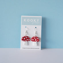 Load image into Gallery viewer, Red Mushroom 2D Earrings