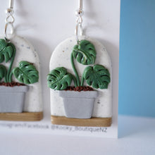 Load image into Gallery viewer, Monstera House Plant Earrings